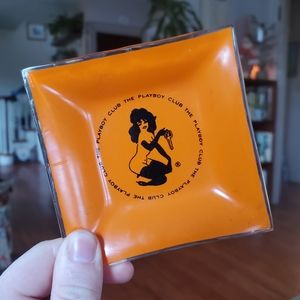 Vintage 60s Playboy Key Club Glass Ash Tray
